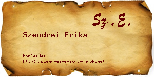 Szendrei Erika névjegykártya